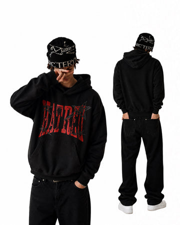 HATRED "RED DAMAGED " HOODIE