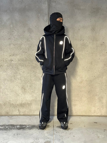 REFLECTIVE "LOGO" ZIP HOODIE
